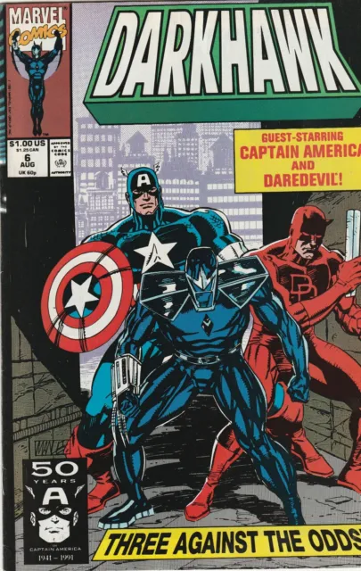 Marvel Comics Vol. 1 No. 6 Aug91 "Darkhawk" In "Three Against The Odds"