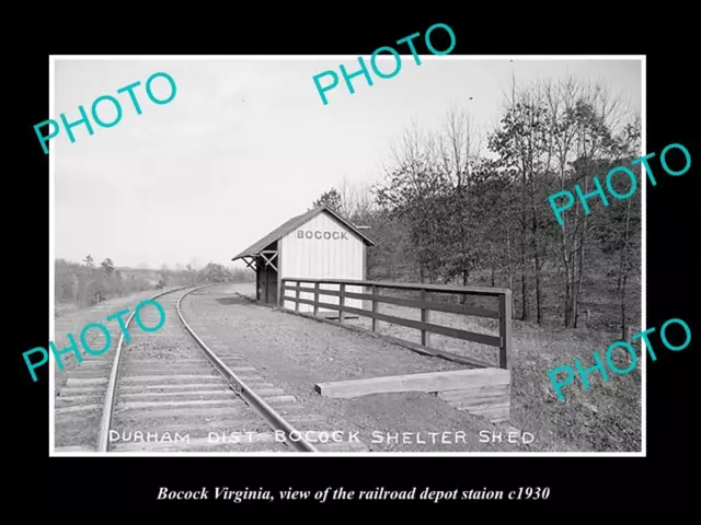 OLD LARGE HISTORIC PHOTO OF BOCOCK VIRGINIA THE RAILROAD DEPOT c1930