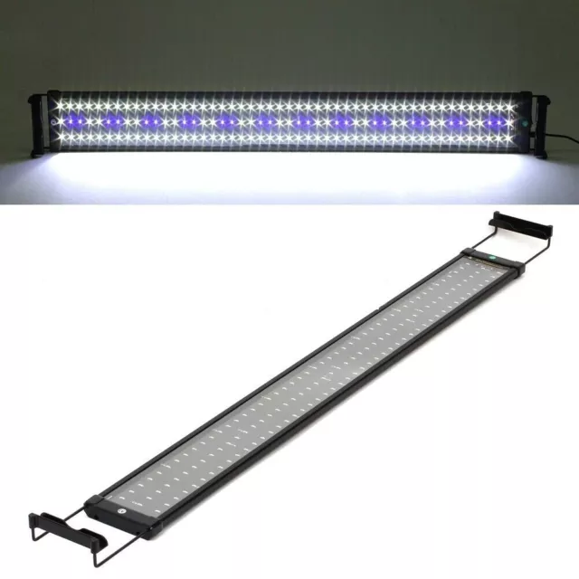 Lampada Plafoniera Acquario 96 Led 120Cm 120-140Cm Luce Bianca Blu Pesci Piante