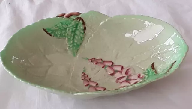 Vintage Carlton Ware Foxglove Green Serving Bowl handpainted Made in England