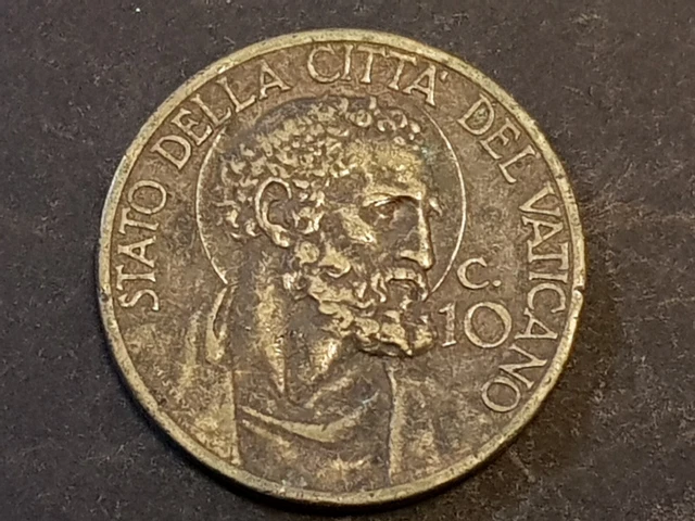 1939 Vatican City Pope Pius XII - 10 Centesimi Coin - Uncirculated