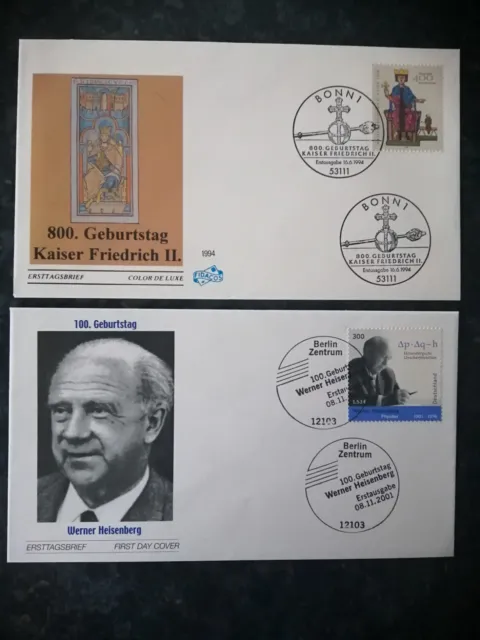 Bund BRD Ersttagsbrief FDC  1994 , 2001   Nr.1738 Nr.2228