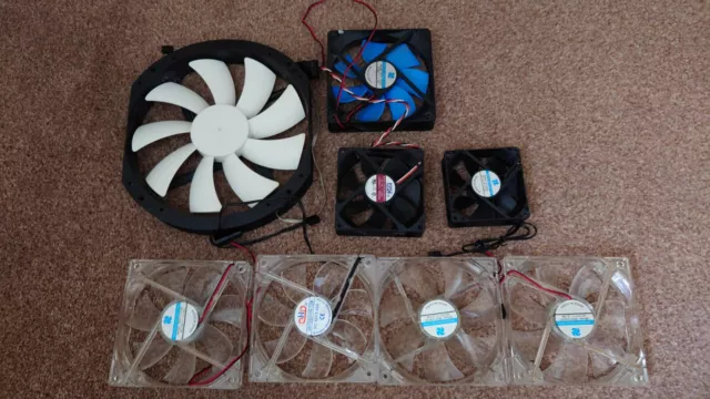 Job Lot / Bundle Of Desktop Computer PC Fans X8