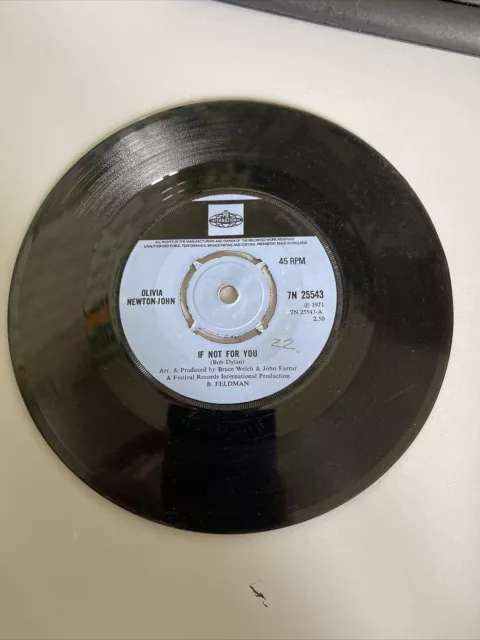 Vinyl 7" Single: Olivia Newton John 'If Not For You' 1971