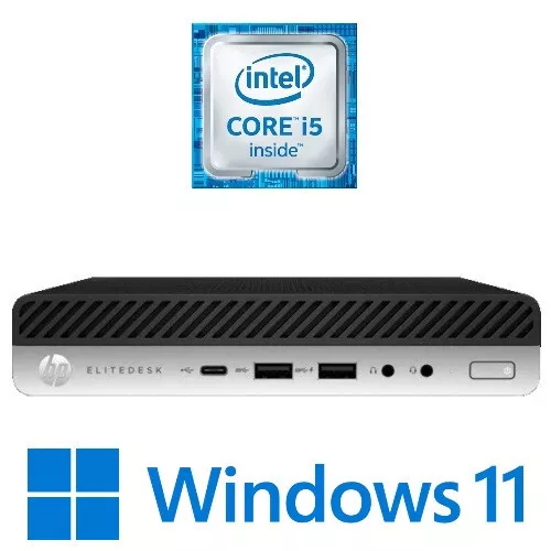 HP EliteDesk 800 G4 Mini PC Intel i5 8500T 16G 256G NVMe USB-C Win 11 Pro