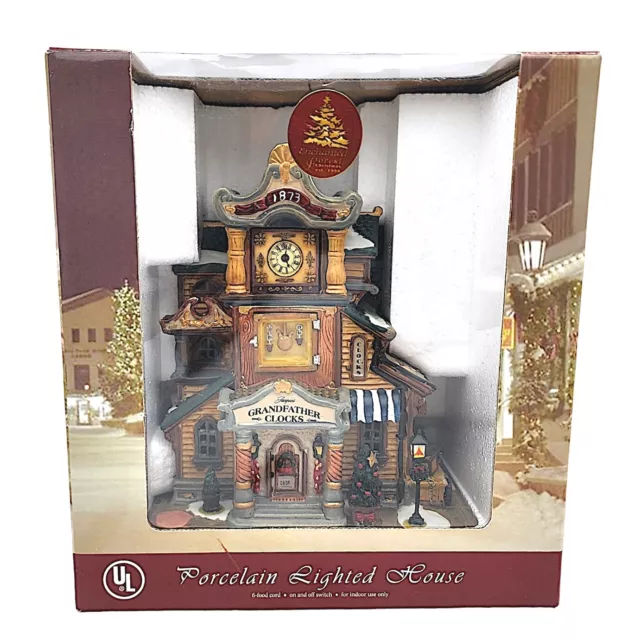 Lemax Christmas Village Jacque's Grandfather Clocks Lighted House Retired New