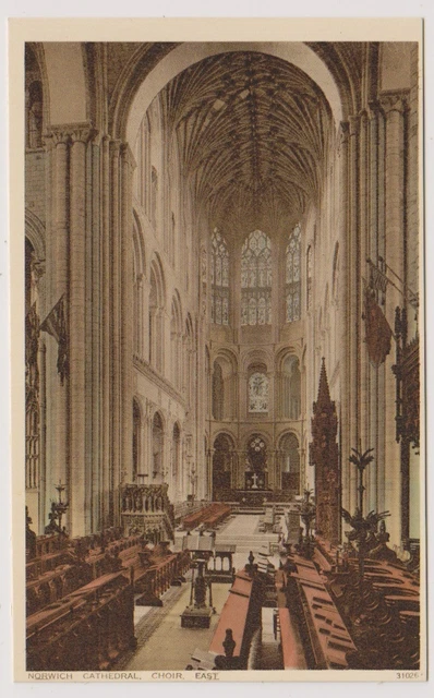 Norfolk postcard - Norwich Cathedral, Choir East (A90)