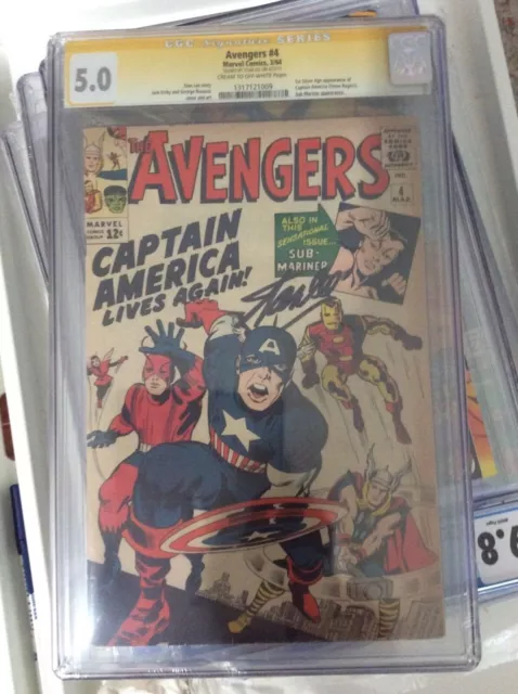 Avengers #4 CGC 5.0 CGC SS  by Stan 1st Appearance of Captain America Silver age