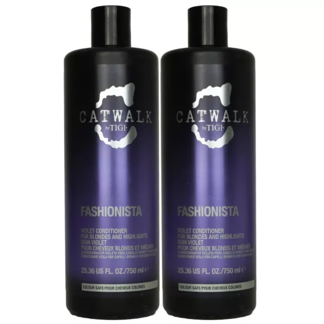 Tigi Catwalk Fashionista Violet Conditioner 2 x 750 ml Silberspülung für blondes