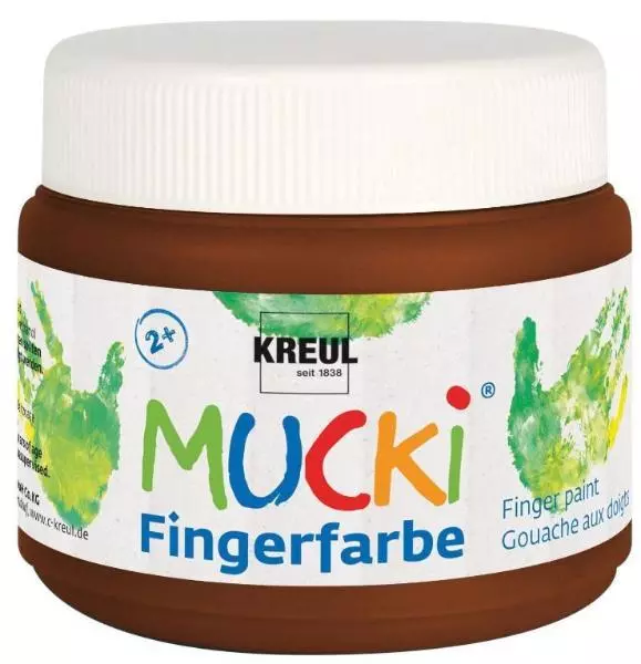 KREUL Fingerfarbe "MUCKI" braun 150ml Fingermalfarbe Bei 30°C auswaschbar