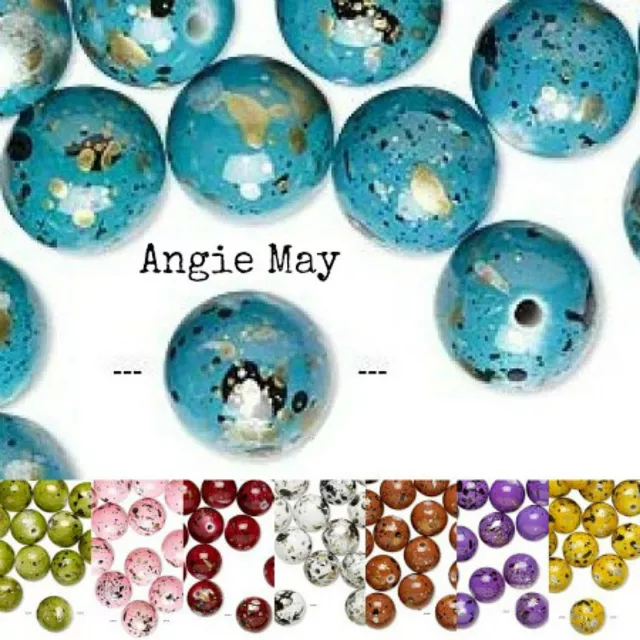 Vente en gros 100 perles acryliques avec bacons métalliques 10 mm ronds ~ Choisissez votre couleur !