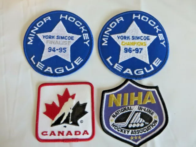 Vintage Embroidered Patch Lot Hockey Minor York Simcoe + Team Canada + NIHA