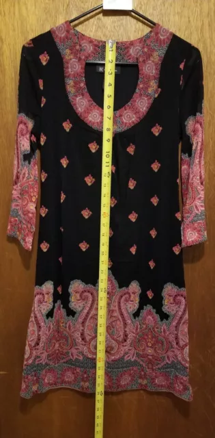 INC International Concepts 3/4 Sleeve / Dress Size M Black And Reds (105)