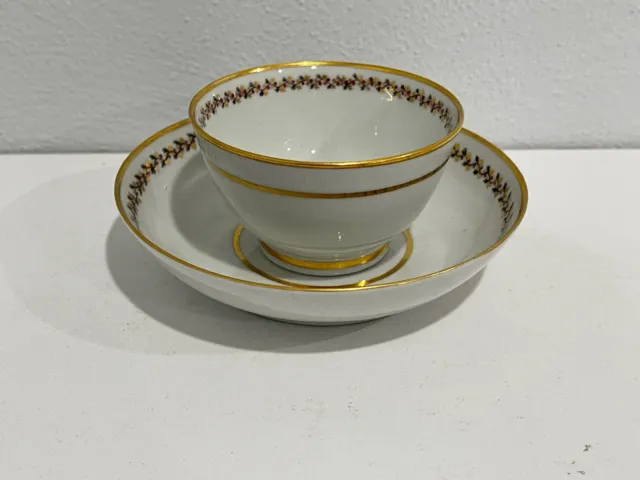 Antique 18th / 19th Century Porcelain Tea Cup / Bowl & Saucer Floral Decoration