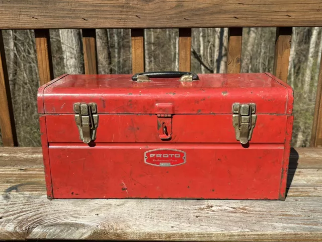 Vintage Proto Professional Tools Red Metal Tool Box No 9975