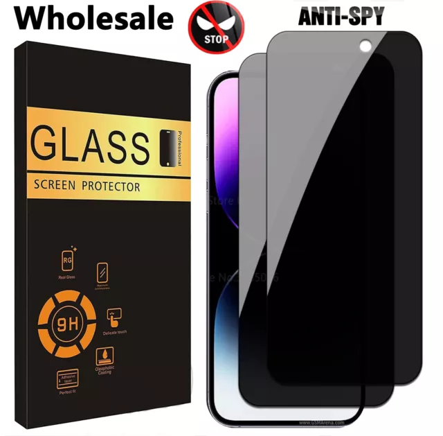 LOT iPhone 15 14 13 12 11 Pro Privacy Anti-Spy Tempered Glass Screen Protector