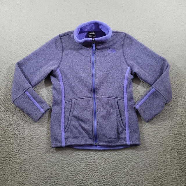 The North Face Jacket Girls Large Purple Full Zip Regular Fit Fleece Outdoor