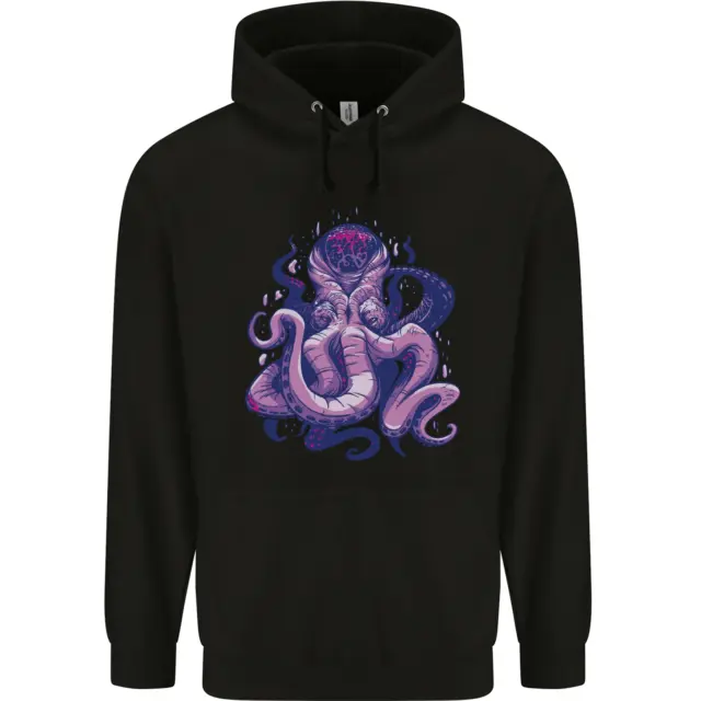 Purple Cthulhu Kraken Octopus Mens 80% Cotton Hoodie