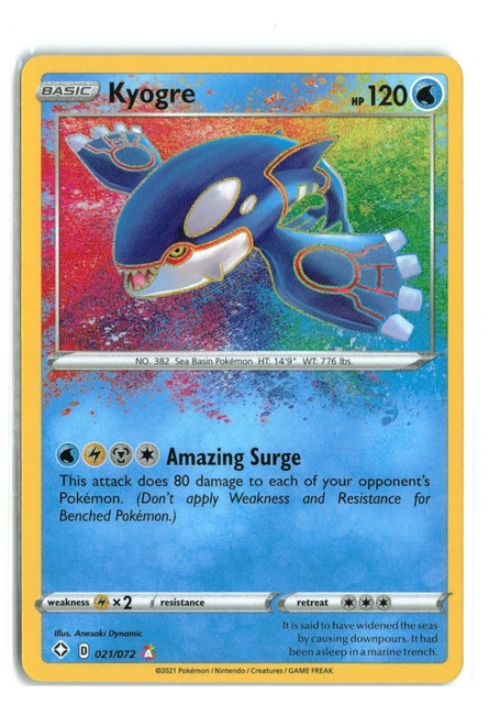 Pokemon TCG Kyogre 021/072 Shining Fates Holo Amazing Rare NM