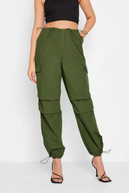 LTS TALL WOMEN'S Khaki Green Parachute Trousers £27.49 - PicClick UK