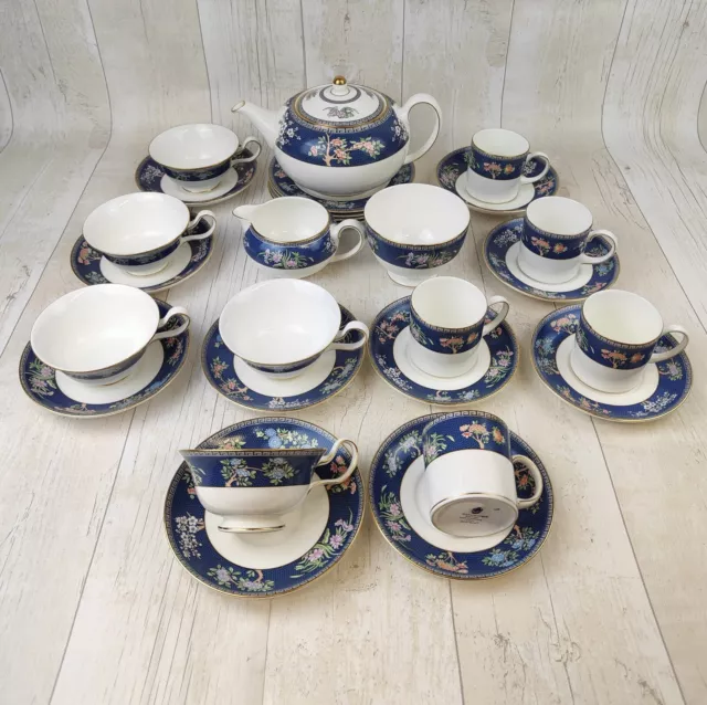 Wedgwood 'Blue Siam'  Teapot, Cups, Saucers, Sugar Bowl, Cream Jug, Plates