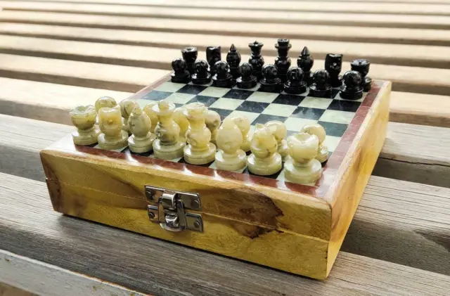 Échiquier jeu d'échecs échiquier classique pour blocs de marbre cadeau noir...