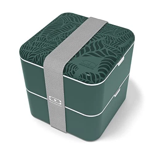 monbento - Bento box MB Square Jungle - Grande Boîte Repas à Compartiments - Lun