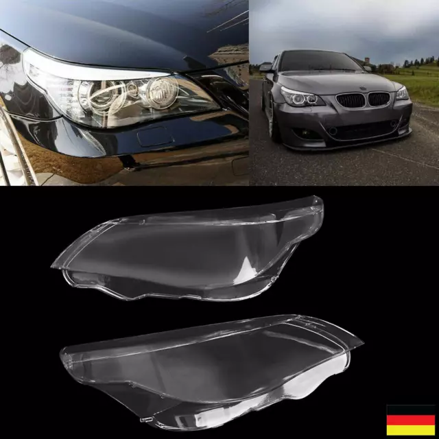 Für BMW E39 5er Streuscheibe Scheinwerfer Glas Links+Rechts Set