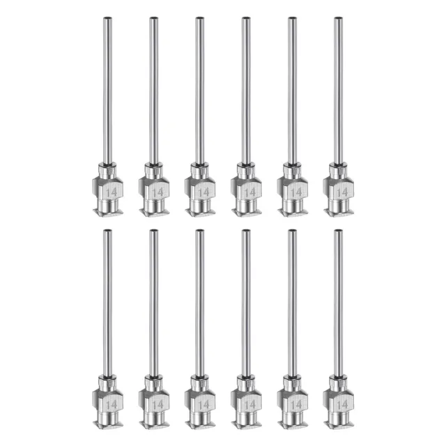 12pcs 14G Stainless Steel Dispensing Needles, 1 1/2" Glue Needle Tube Blunt Tip