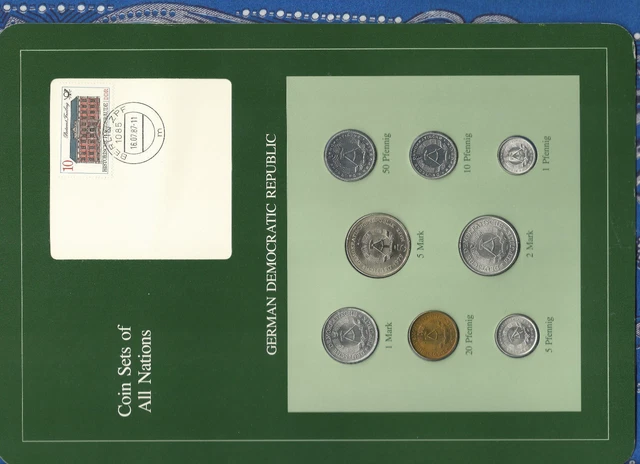 Coin sets of all nations East Germany 1979 UNC 50,10 Pf 1981 5 Mark 1979 KM#29