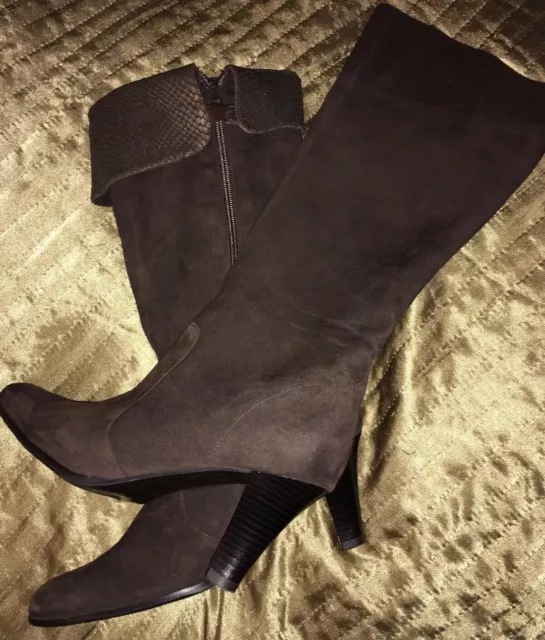 LADIES VAN DAL TLC Boots Brown Leather Suede Knee Hi Boots Size5