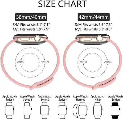 Pour Apple Watch - bracelet en silicone respirant bracelet rose compatible avec tous 2