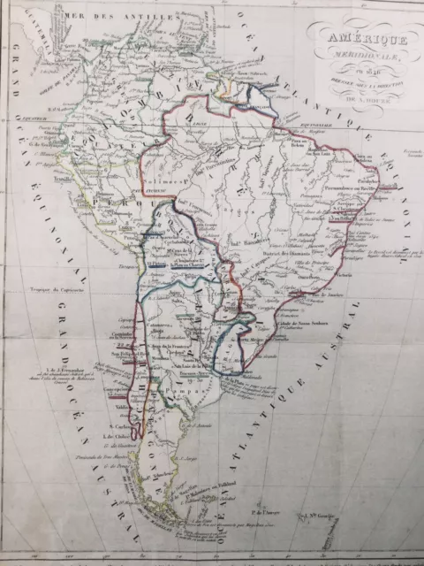 Map Latin America IN 1846 Guyana Chile Peru Brésil Argentina Colombia Cuzco