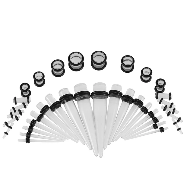 36pz Tappatori Acrilici& Ampli; Flesh Tunnels Ear Gauges Stretching Kit Hoi DB3