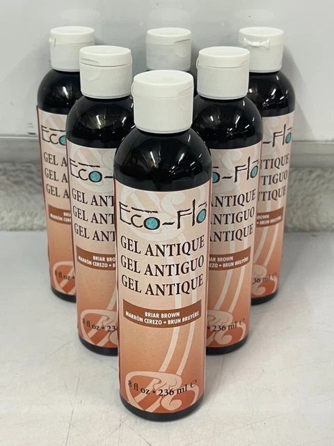ESTUCHE DE 6 Cuero Tandy Gel Eco-Flo Antiguo, Marrón Briar 8 Oz (236 ml) 2607-07