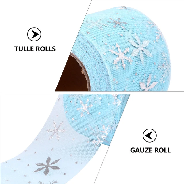 3 Sets Schneeflocke Tüll Stoff Breite Tüll Rollen Weihnachten Tüll Rolle 5