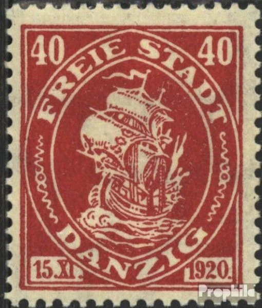 Danzig 64 Gefälligkeitsentwertung gestempelt 1921 Kogge