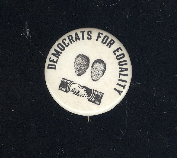 1968 Humphrey & Muskie Jugate Political Pin, Democrats For Equality