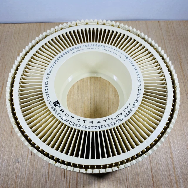 VINTAGE GAF ROTOTRAY 100 Slide Tray Carousel Rotary Off White Color