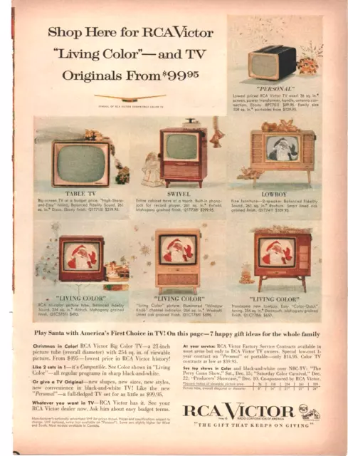 RCA Victor Color Television 1956 Vintage Print Ad 8inx11in TV