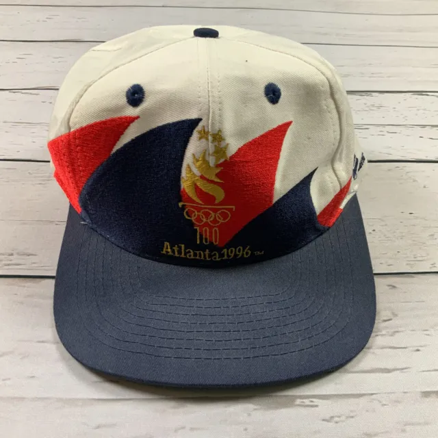 Vintage Logo 7 Hat Mens OS Blue 1996 Atlanta Olympics SharkTooth Snapback Cap