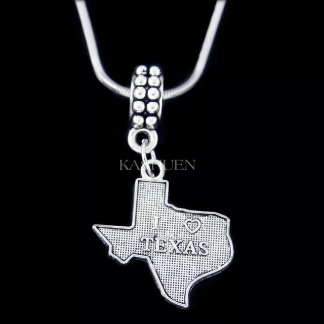 I Love Texas State Map Southern Girl Charm Men Necklace Travelling Move Keychain