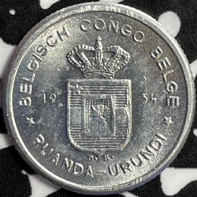 1954 Belgian Congo Rwanda-Urundi 50 Centimes Lot#D3168 High Grade! Beautiful!