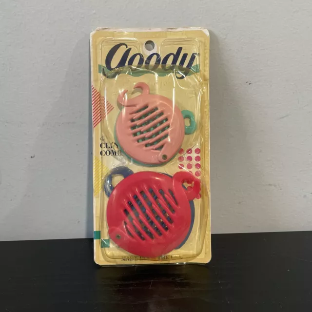[ 1 Pack of 4 Combs ] Vintage 1989 Goody Clincher Combs Item #1182/5 Made in USA