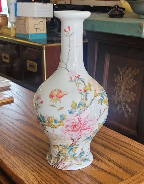 VINTAGE LENOX SMITHSONIAN Peony Flower Vase Of The Ch'Ing