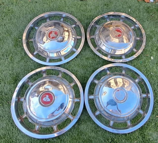 4 RED CENTRE Hk Ht Hg Holden Premier Brougham Chrome Hub Caps Hubcaps