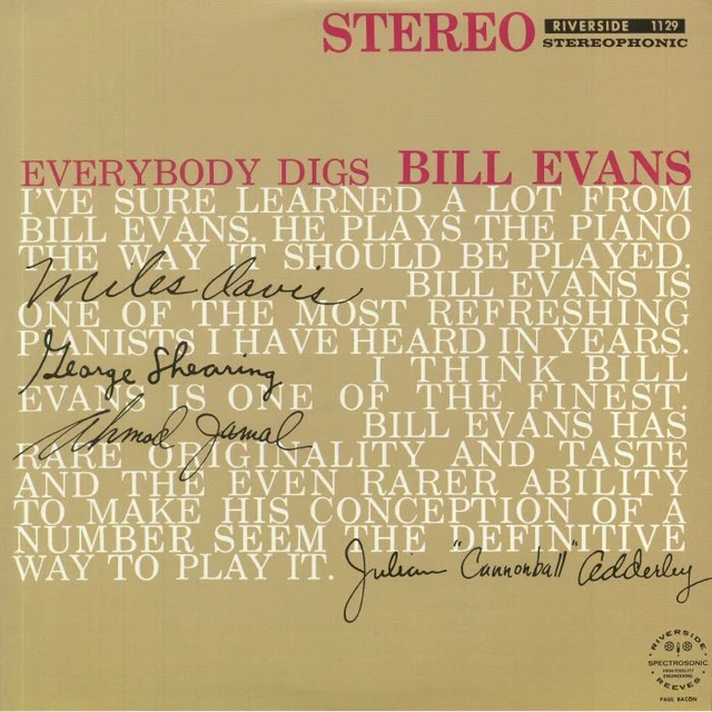 BILL EVANS TRIO - Everybody Digs Bill Evans - Vinyl (LP)