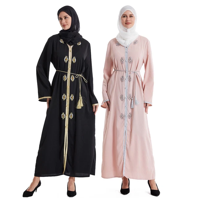 Women Moroccan Robe Turkey Kaftan Maxi Long Dress Dubai Party Muslim Abaya Gown