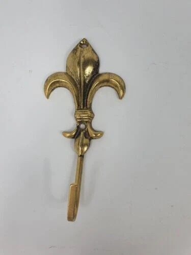 Old Coat Hook made of Brass Gold-colored