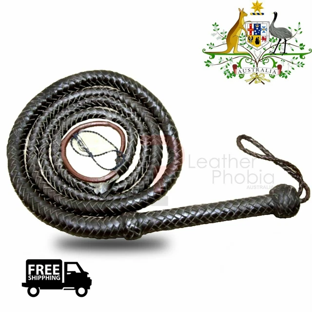 Fouet en cuir de vache authentique Bullwhip 12 tresses de 8